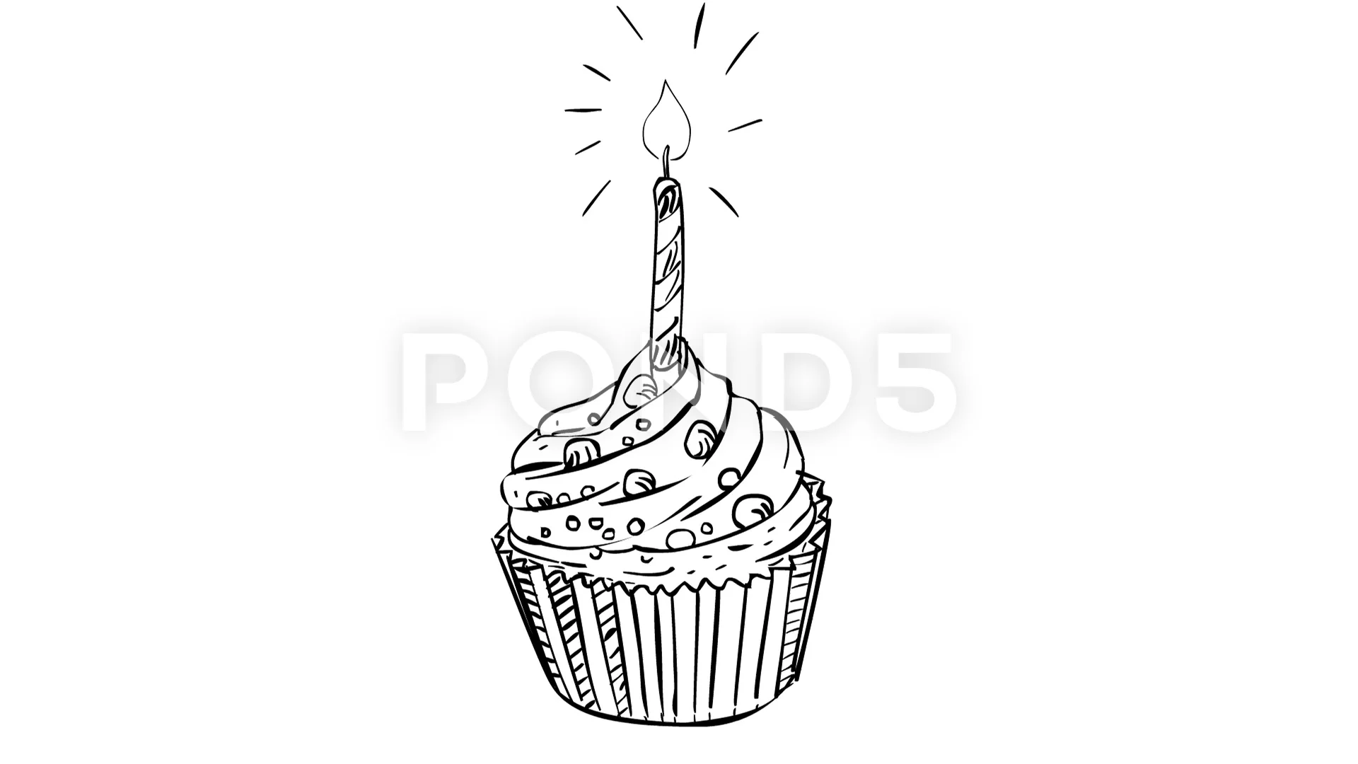 Birthday Cupcake Drawing stock illustration Illustration of drawing   87771988