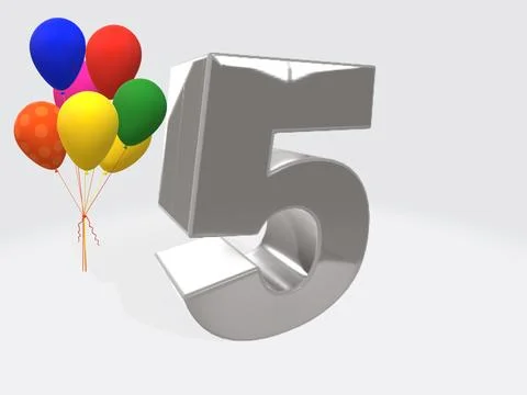 Birthday, number, balls Stock Illustration