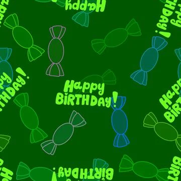 Birthday party candy seamless pattern for wrapping paper and fabrics Illustrazione stock