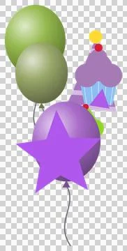 Birthday party elements cluster transparent PNG Stockillustratie