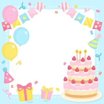 Birthday party frame 1 Stock Illustration