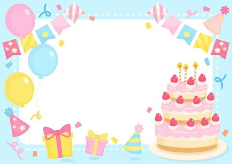 Birthday party frame 2 Stock Illustration