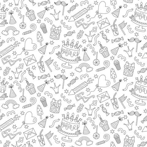 Birthday party seamless vector pattern Stock Illustration