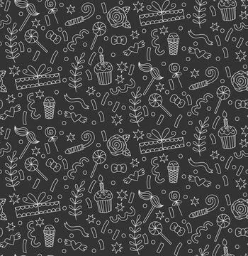 Birthday party seamless vector pattern Stock Illustration