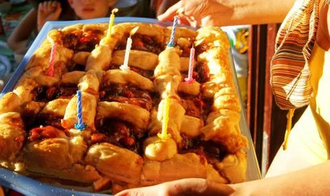 Birthday pie Stock-Fotos
