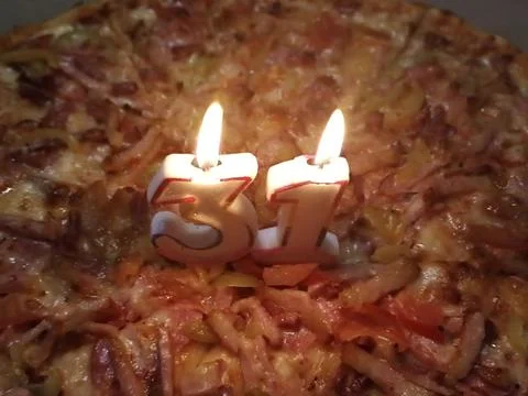 Birthday Pizza 스톡 사진