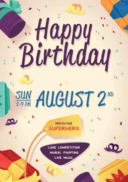 Birthday Poster 스톡 일러스트