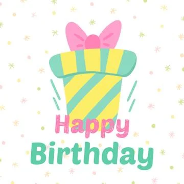 Birthday present vector illustration. Stock Illustration