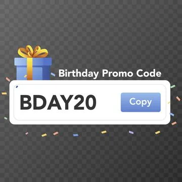Birthday Promo Code Screen. Vector illustration. Stock-Illustration