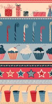 Birthday seamless pattern. Stock Illustration