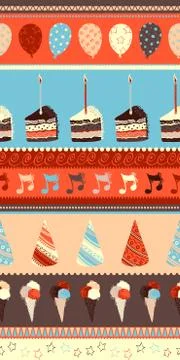 Birthday seamless pattern. Stock Illustration