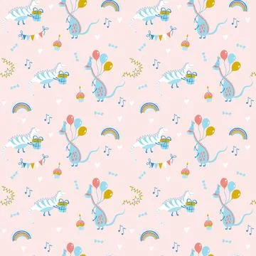 Birthday seamless pattern Stock Illustration