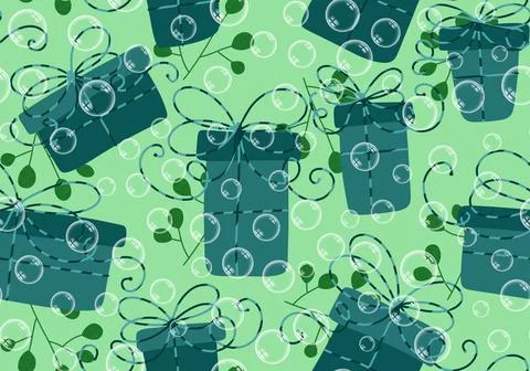 Birthday seamless pattern for wrapping paper and fabrics and linens Stock Illustration