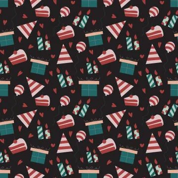 Birthday seamless wallpaper in vector Stock Illustration