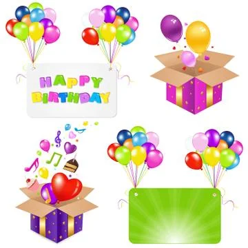 Birthday set Stock Illustration