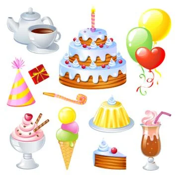 Birthday Set Stock-Illustration