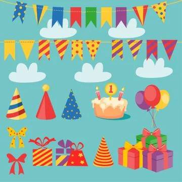 Birthday Set Stock Illustration