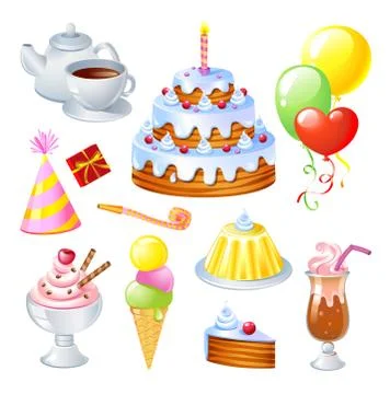 Birthday Set Stock Illustration