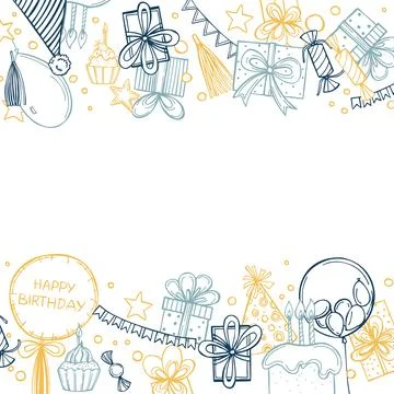 Birthday set. Vector background. Stock Illustration