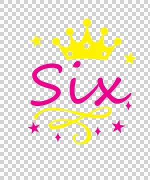 Birthday Sixth Featuring A Crown And Twinkling イラスト素材