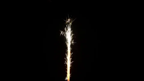 Birthday sparkler 2, burning. Alpha channel. HD 25fps Stock Footage