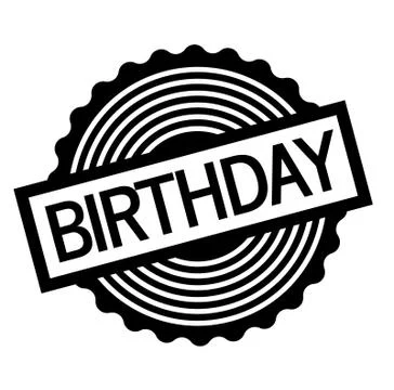 Birthday stamp on white Stock Illustration