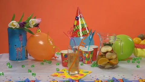 Birthday Table Stock Footage 97574553