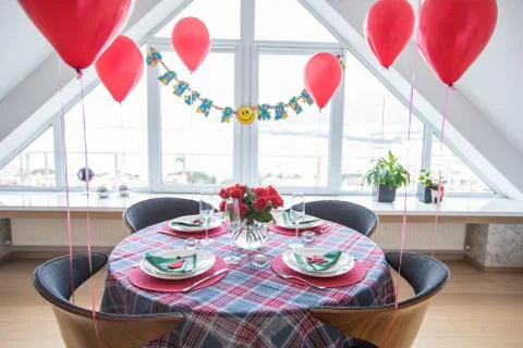 Birthday table Stock Photos