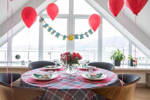 Birthday table Stock Photos