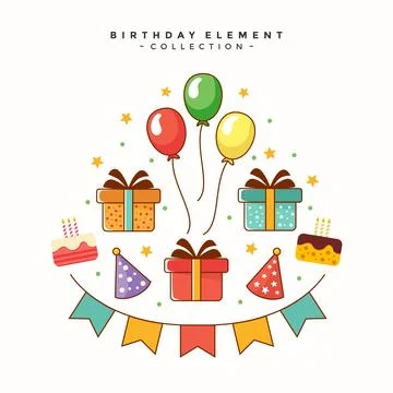 Birthday Vector Element Collection Stock Illustration