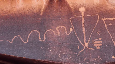 Birthing Scene Petroglyph Pan Stock Footage 85136919