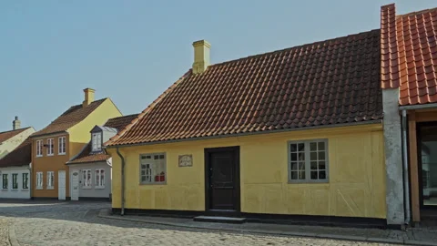Birthplace of H. C. Andersens. It is currently a museum that celebrates its life Video stock 197492410