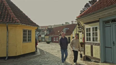 Birthplace of H. C. Andersens. It is currently a museum that celebrates its life Stock Footage 200428470