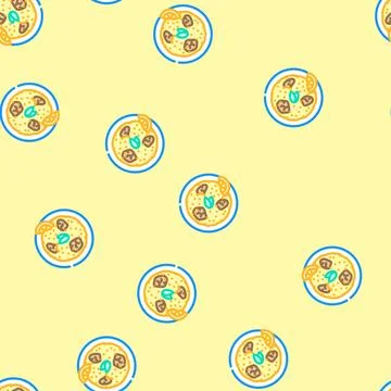 Biryani indian cuisine vector seamless pattern Stock Illustration