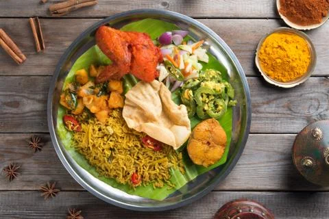 Biryani rice with setting Stock Photos