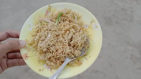 Biryani Served With a Spoon Ready to Enjoy Vídeos de archivo 346983435