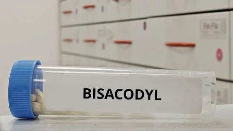 BISACODYL tablets for treat constipation Stock Photos