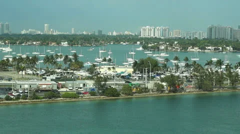 Biscayne bay aerial Stock Footage 22992579