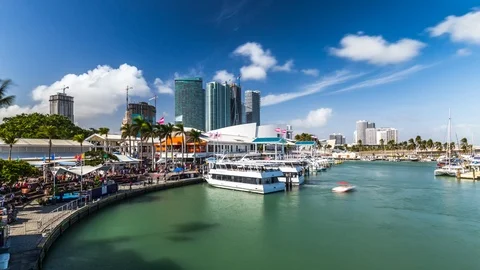 Biscayne Bay time lapse of famous market place in Miami, Florida. USA 스톡 동영상 88401223