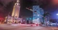 Biscayne boulevard at night time-lapse, Miami 4k or 4k+ Resolution