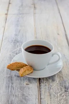 Biscotti and coffee Stock Photos