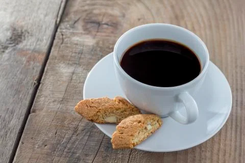 Biscotti and coffee Stock Photos