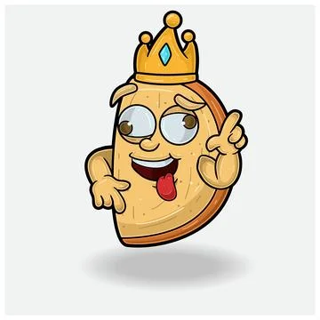 Biscotti With Crazy expression. Mascot cartoon character for flavor, strain.. Stock Illustration
