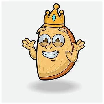 Biscotti With Dont Know Smile expression. Mascot cartoon character for flav.. Stock Illustration