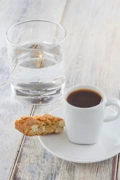 Biscotti with espresso Stock Photos