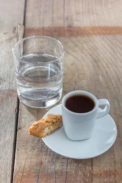Biscotti with espresso Stock Photos