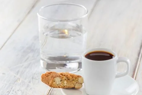 Biscotti with espresso Stock Photos
