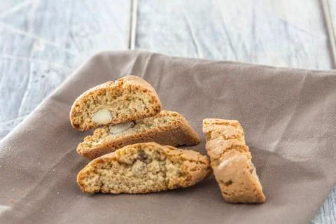 Biscotti on napkin Stock Photos