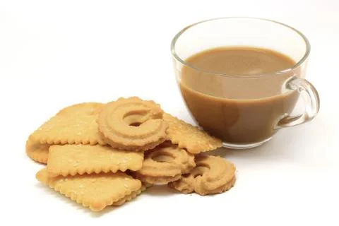 Biscuit and cookie with coffee Stock Photos