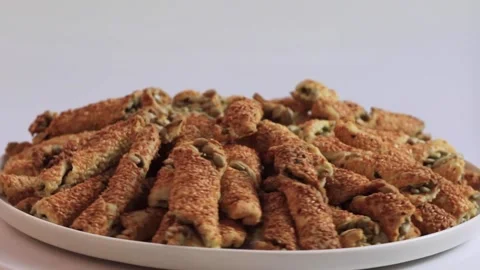 Biscuit bread sticks. spin slowly Video stock 145967023